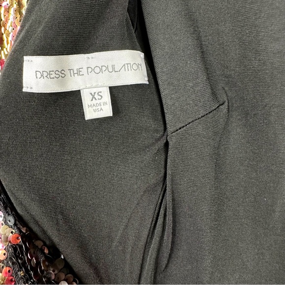 Dress the Population NWOT Lola Black Multi Sequin Bodycon Dress XS - Picture 12 of 16